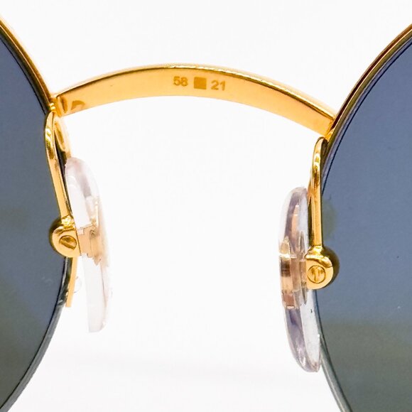 NEW CARTIER CT0022S 002 WOMEN GOLD ROUND SUNGLASSES CT0022S - Picture 7 of 11